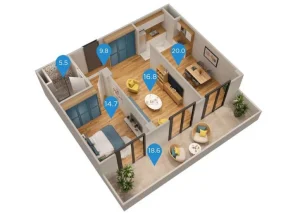 Urgently For sale 3-room apartment in Digomi 8, in Tbilisi
