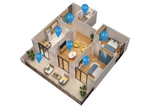 Urgently For sale 3-room apartment in Digomi 8, in Tbilisi