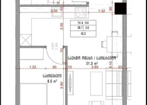 For sale 2-room apartment in Didi digomi, in Tbilisi