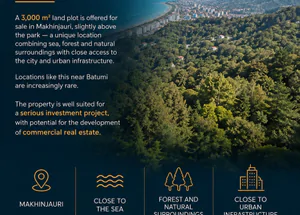 For sale 3000 m² land plot in Batumi